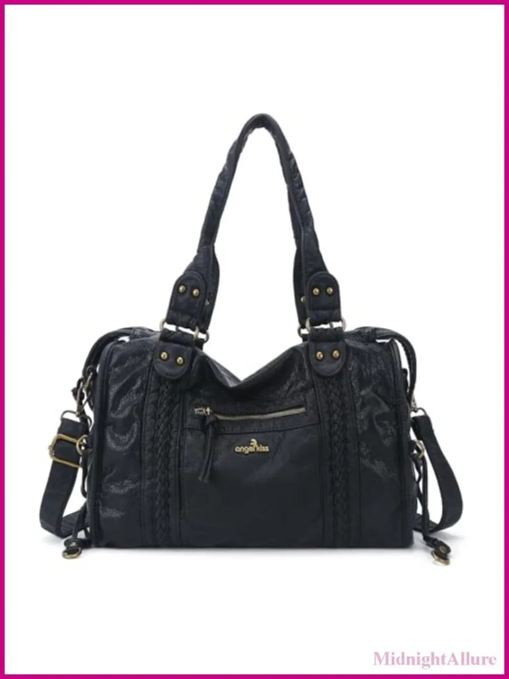 Vegan Leather Hobo Satchel Handbag Large Tote Shoulder Bag